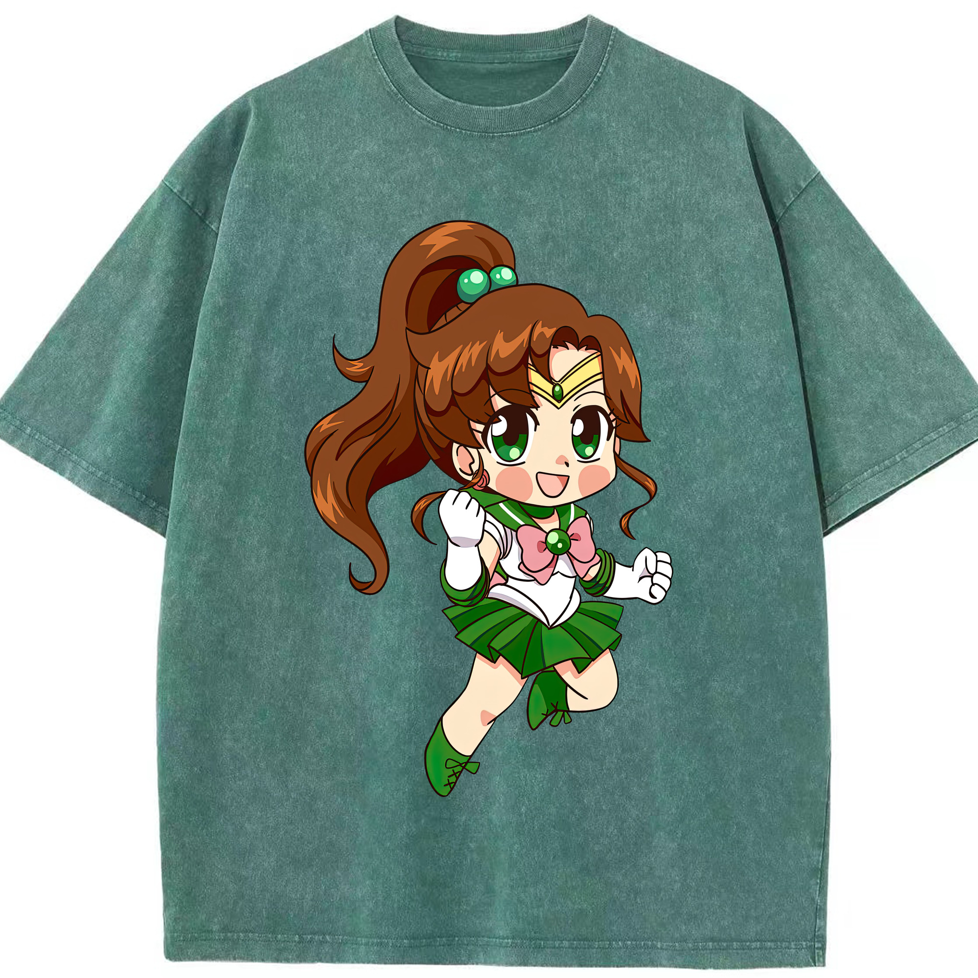 （画像用） 美少女戦士セーラームーン 木野 まこと きの まこと Sailor Moon Kino Makoto （セーラージュピター；Sailor Jupiter） 綿100% ヴィンテージ風 半袖Tシャツ（フロントプリント）